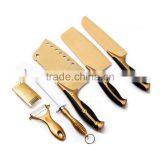 Cheap Good Quality 6pcs Gold Kitchen Knife Set thumbnail-2