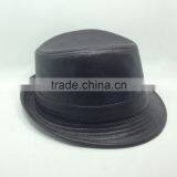 Blank Black Top Cap , Formal Hat For Man , Wedding Hat With Leater thumbnail-3