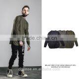 The Men Wholesale Blank Streetwear Side Split Latest Design Handsome Longline Shirt for Men thumbnail-1