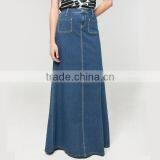 Factory Directly Sale New Ladies Flared Long Denim Skirt thumbnail-2