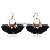 Bohemian Ethnic Jewelry Handmade Colorful Tassel Hoop Earrings thumbnail-4