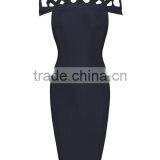 Brown Hollow Out Small O Neck 2015 New Fashion Bodycon Sexy Women's HL Bandage Dress Celebrity Party Dress thumbnail-1
