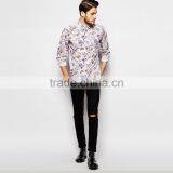 Latest Spread Collar Shirt 100% Cotton All Over Floral Print Hawaiian Shirt thumbnail-4