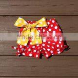 Wholesale Baby Icing Shorts Red White Polka Dots Pants Baby Leggings With Bow thumbnail-1