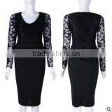 F20037A Lady Patchwork Dress Design Top Fashion Sexy Women Lace Dress thumbnail-5