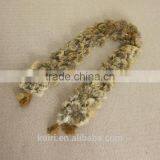 New Women Winter Real Rabbit Fur Scarf Lady Fur Scarves 100 Fur Ball Velvet Rabbit Echarpe Luxury Neck Warmer thumbnail-2