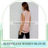 2016 Hotsale Sexy Chiffon Lace Patchwork Blouse Design Sleeveless Top Clothings for Women thumbnail-5