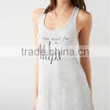 2016 Unlined Sleeveless Custom Print Racerback Sleeping Women Dress Night Dress