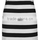 2017 OEM Spring Black and White Stripe High Weist Cotton Skirts thumbnail-5