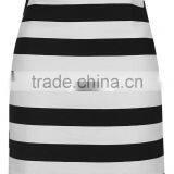 2017 OEM Spring Black and White Stripe High Weist Cotton Skirts thumbnail-5