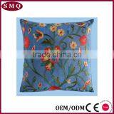 Indian Flower Embroidery Design Linen Cushion Cover Fabric thumbnail-1