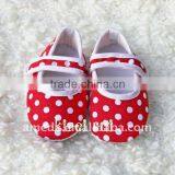 Baby Girl Red White Polka Dots Crib Shoes GSM2 thumbnail-1