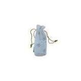 White FR Leatheroid Drawstring Bag, Fabric Carrier Bags With Gold Twist Strings thumbnail-1