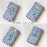 Novel Logo Custom Felt Cover With Embroidery Spiral Binding Dairy Notebook With Button thumbnail-4