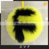 Fur Pom Pom Keychain Whole Fox Fur Accessory Alphabet Bag Charm thumbnail-1