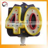 Milestone Candle 40 th Birthday Gold Number Candle thumbnail-1