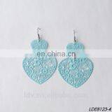 Wholesale Delicate Colorful Hollow Heart Jewelry Filigree Two Heart Women Drop Earrings Fashion Forever Love Valentines Gift thumbnail-3