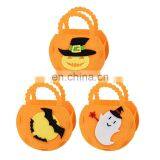 New Customized Printed Felt Trick Treat Tote Bags Halloween Felt Pumpkin Candy Bag thumbnail-1