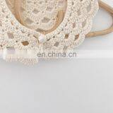 2020 Autumn New Ins Baby Girl Two-color Lotus Leaf Collar Wild Hand Hook Collar Female Baby Cotton Crochet Flower Collar thumbnail-6