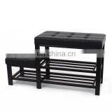 Customized PVC Leather Metal Steel Shoe Racks Bench Storage Organizer Holder Rack At Doorway Entrance thumbnail-1