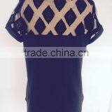 95% Cotton 5% Spandex Jersey With EMB Mesh Ladies S/S Shirts thumbnail-2