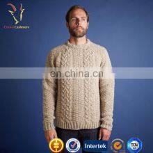 Chunky Cable Knit 100% Wool Sweater Pullover for Men thumbnail-1