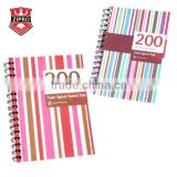 color lines printing PP cover stationery school spiral notebook english exercise notebook