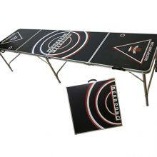 8ft Beer Pong Table Custom Pattern Aluminium Folding Camping Adjustable Picnic Table for Party Game thumbnail-4