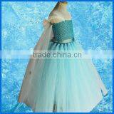 2014 Kids Princess Frozen Elsa Dress Sleeveless Cosplay Costumes