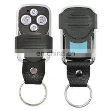 315МГц Металлический пульт управления с 4 кнопками и кожаной пряжкой Универсальный пульт для гаражных ворот Пульт управления гаражными воротами