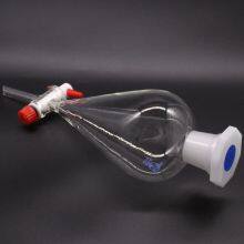 Pear Shaped Glass Separatory Funnel PTFE/glass Piston Complete Specifications Accurate Scale thumbnail-4