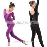 Shiny Unitard, Long Sleeve Leotard With Pants, Ankle Length Pants Leotard (2261) thumbnail-1