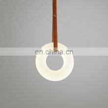 Simple Hanging Pendant Light Round Luxury Modern Alabaster Led Chandelier For Living Room Home thumbnail-4