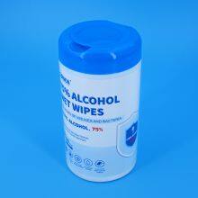 Non-woven 75% Alcohol Antibacterial Canned Wet Wipes for Personal Cleansing Moisturizing Hand thumbnail-1