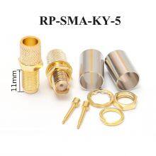 RF Adapter for RG6 RG316 RG174 50-3DFB Cable RP SMA-J-5 Connector RP SMA-KY-5 Coaxial Connector thumbnail-5