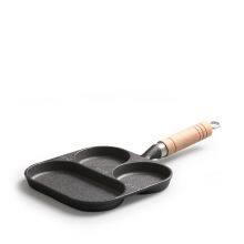 Nonstick Egg Frying Pan 3 Section Square for Pancakes, Bacon and Sausage, Omelet Pan for Indoor Cooking & Outdoor Grilling