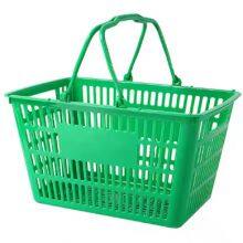 30L Supermarket Plastic Shopping Basket With Metal Handles, Wire Handles Supermarket Shopping Baskets thumbnail-5