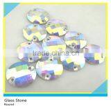 Sew on Octagon AB Crystal Glass Stone Pointface 2 Holes for Clothes Decoration thumbnail-2