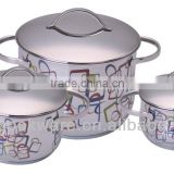 12Pcs Decal Stainless Steel Cookware Set with Induction Bottom