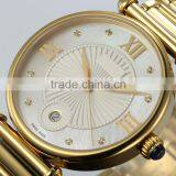 PVD Gold Ladies Stainless Steel Case Steel Back Watch Japan Quartz Movement Sapphire Glass With Gold Stainless Steel Band thumbnail-5