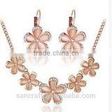 Fashionable Rose Gold Plated Opal Jewelry Set With Necklace and Earring thumbnail-1