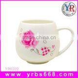 Unique shape promational gift white ceramic sublimation decoration coffee and tea cup