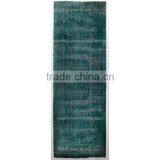 Handmade Turquoise Over-dyed Runeer (10 x 3.5 Feet)