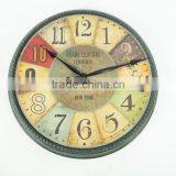 Antique Multi Color Wrought Iron Wall Clock