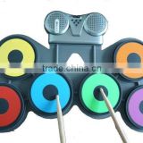 Popular Professional Silicone Electronic Drum With LED Lights/ 6 Drum Pads For Kids