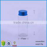 95ml Clear Neck Finish Glass Vials For Perfumes With Blue Aluminum Continuous Thread Cap With Liner thumbnail-1