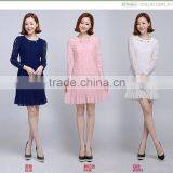 Manufacture Directly Clearance Sale Fine Lace Long Sleeve Sweet Peter Pan Collar Girl New Fashion Dress thumbnail-1