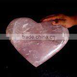 Manufacture Natural Carved Rose Quartz Crystal Hearts thumbnail-1