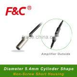F3C-5.4WSQ1.2 Series M5 Proximity Sensor, Amplifier Outside, Short Length Housing, Flush/NPN/PNP/NO/NC Offered.
