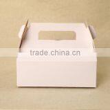 Cheap 350g Large Big White Kraft Paper Cake Box With Handle Muffin Box